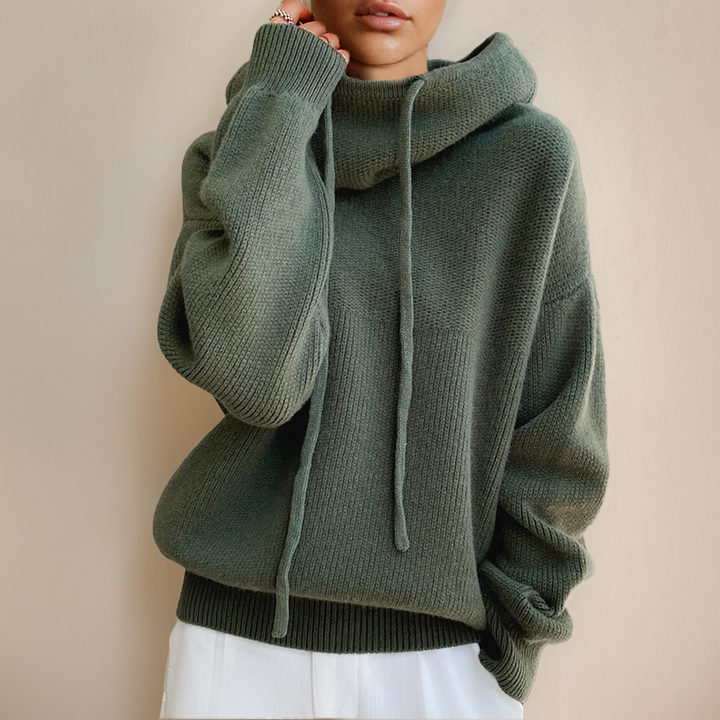 Amina - Luxe Merinowolle Hoodie Eleganz
