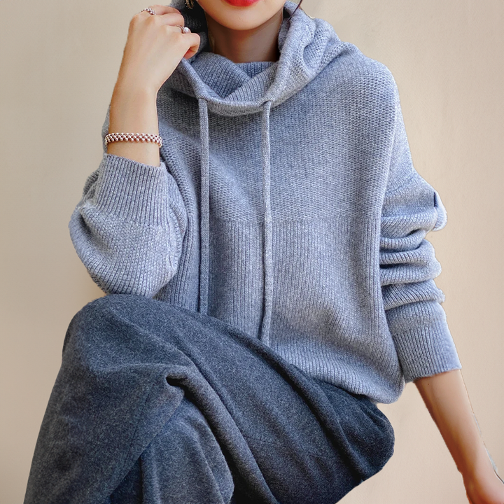 Amina - Luxe Merinowolle Hoodie Eleganz