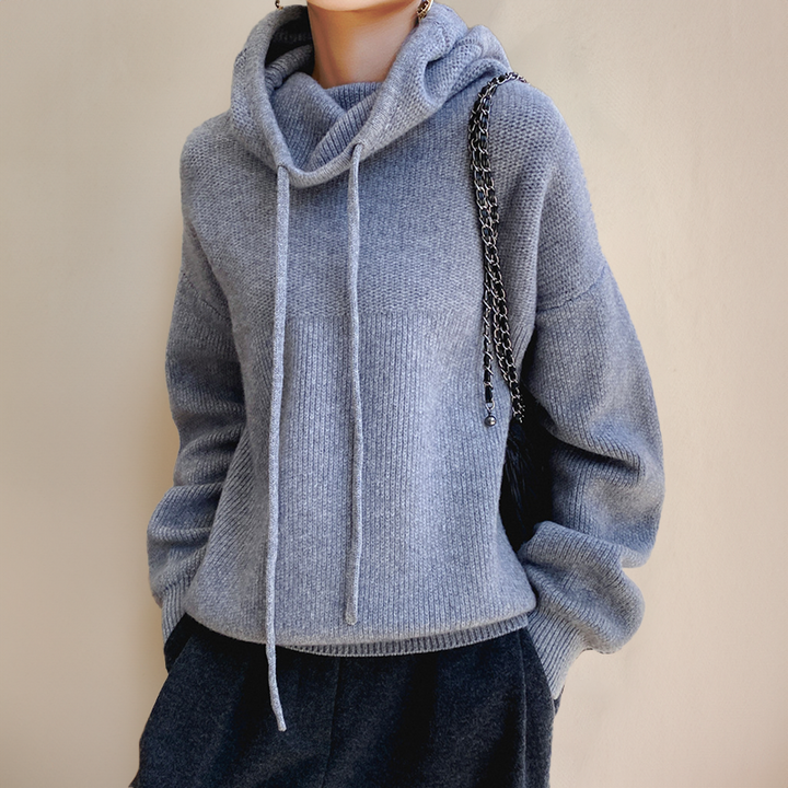Amina - Luxe Merinowolle Hoodie Eleganz