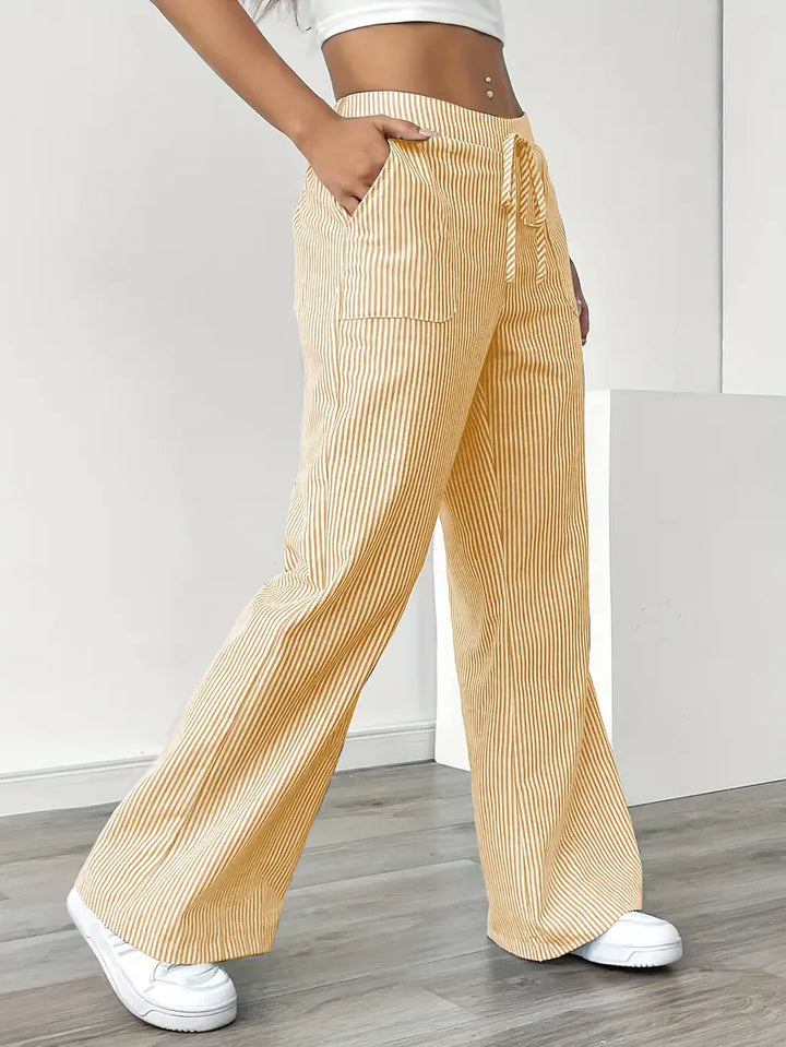 Alina™ | Elegante gestreifte Hose mit Taschen