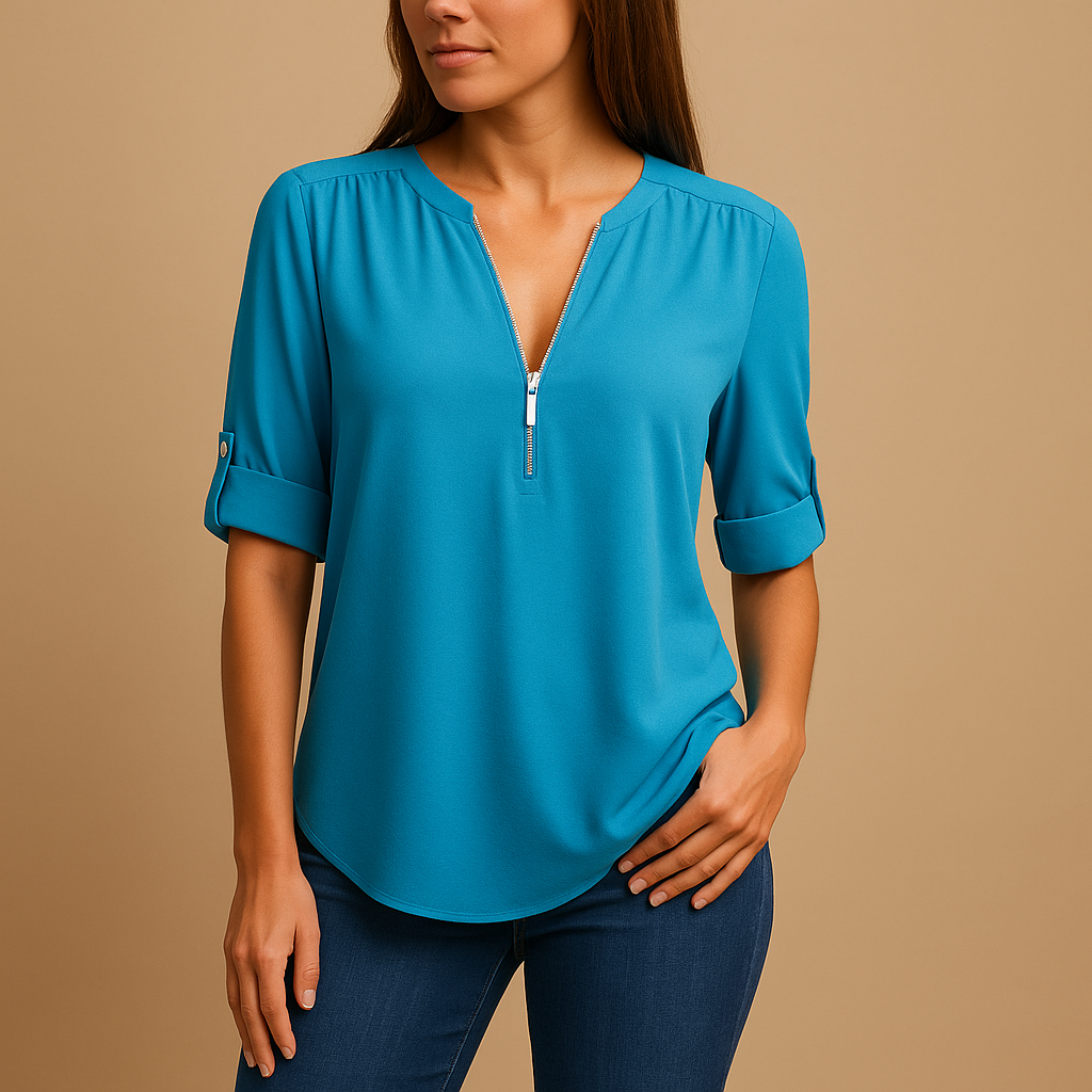 Bérénice™ | Atmungsaktive Bluse mit V-Ausschnitt