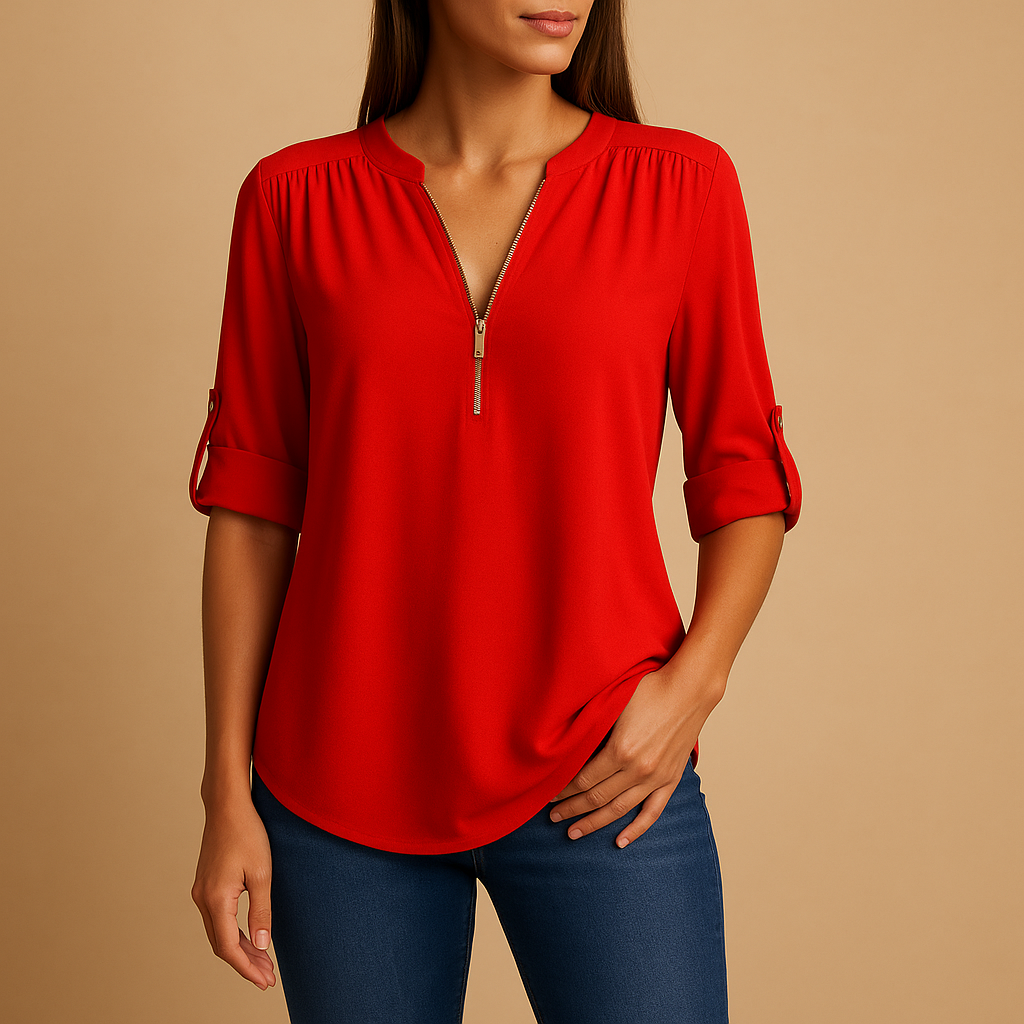 Bérénice™ | Atmungsaktive Bluse mit V-Ausschnitt
