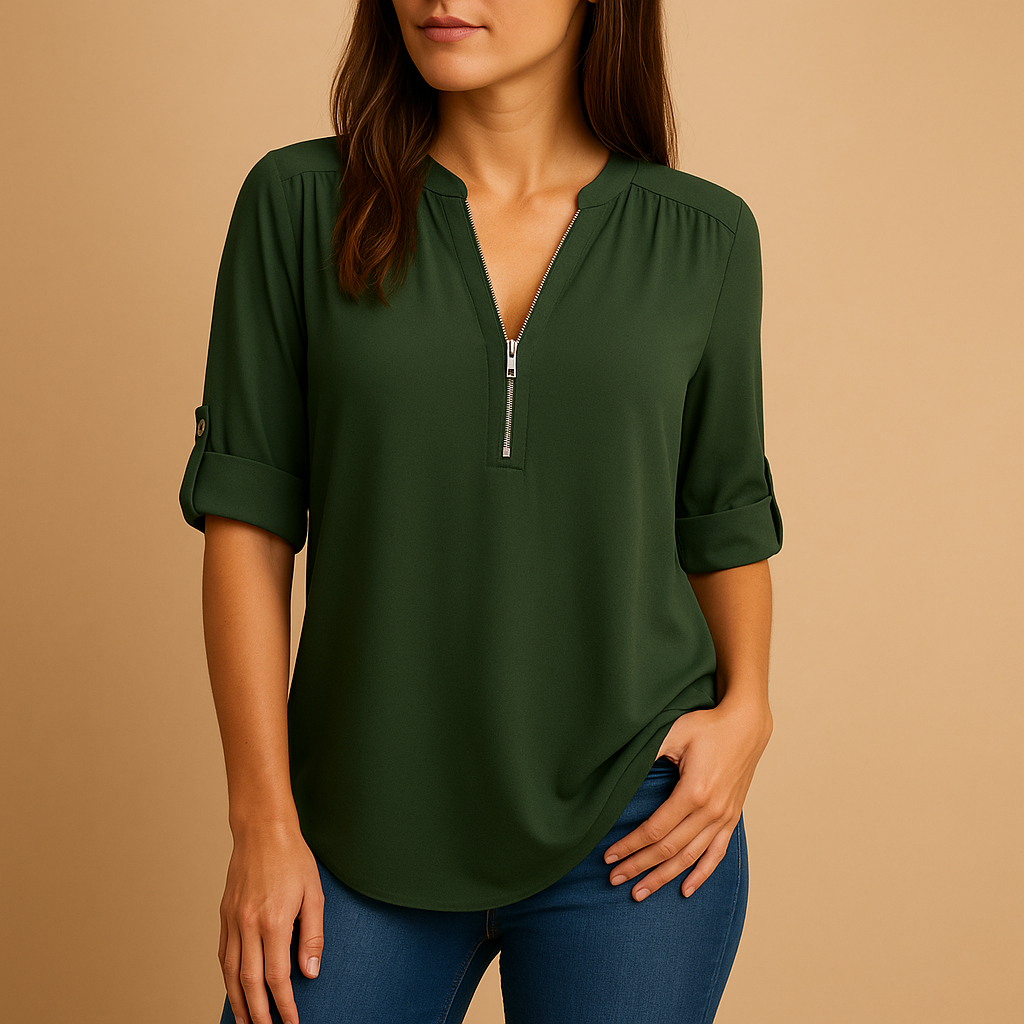 Bérénice™ | Atmungsaktive Bluse mit V-Ausschnitt