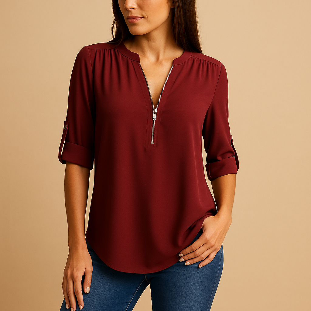 Bérénice™ | Atmungsaktive Bluse mit V-Ausschnitt