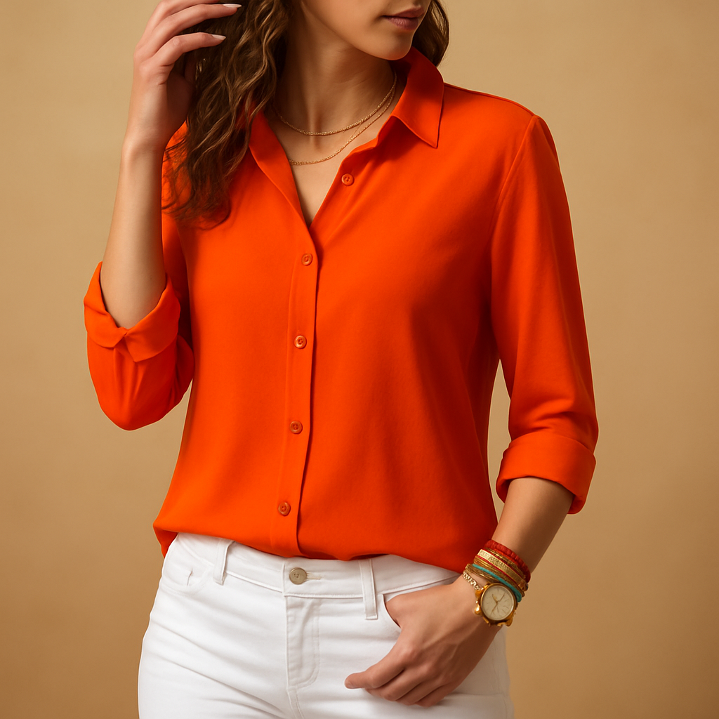 Maïa™ | Knopfbluse mit V-Ausschnitt