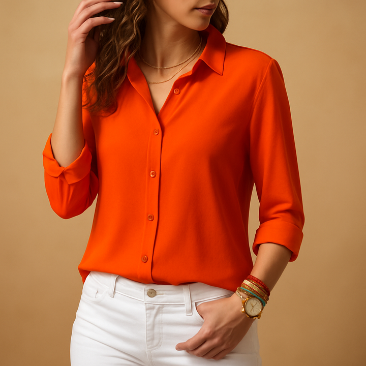 Maïa™ | Knopfbluse mit V-Ausschnitt