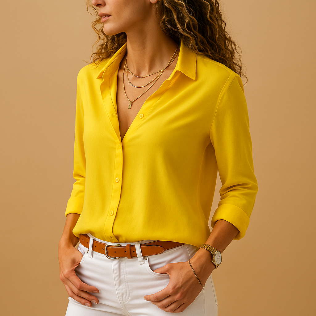 Maïa™ | Knopfbluse mit V-Ausschnitt