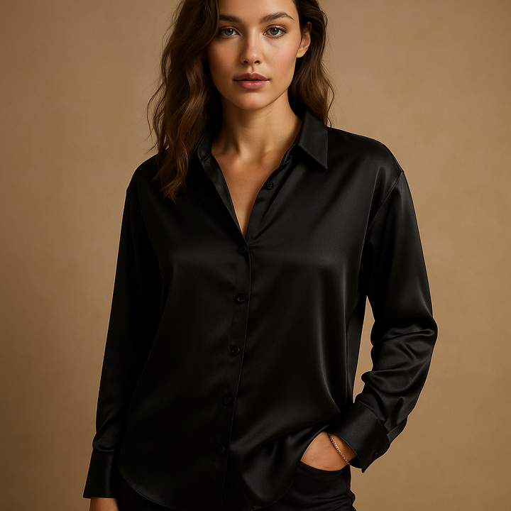 Léonie™ | Knopfbluse mit V-Ausschnitt