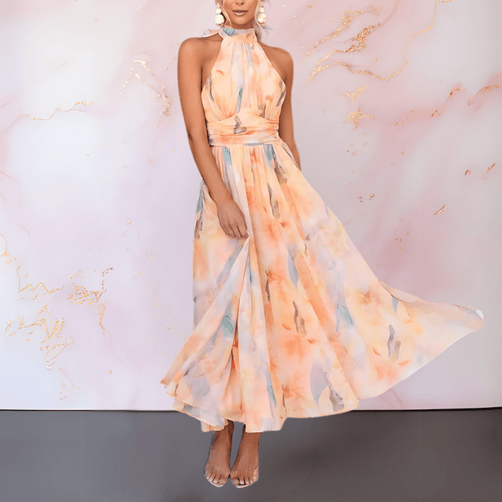 Maya - Elegantes Frühlings-Halterkleid