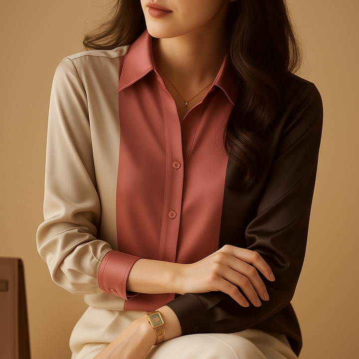 Maïwenn™ | Bluse Satin Patchwork