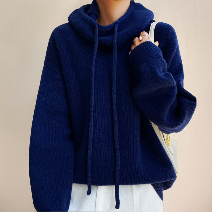 Amina - Luxe Merinowolle Hoodie Eleganz